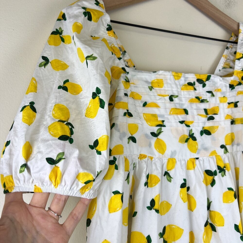 Francesca's Mi Ami White Elena Lemon Printed Mini Dress - Picture 3 of 6